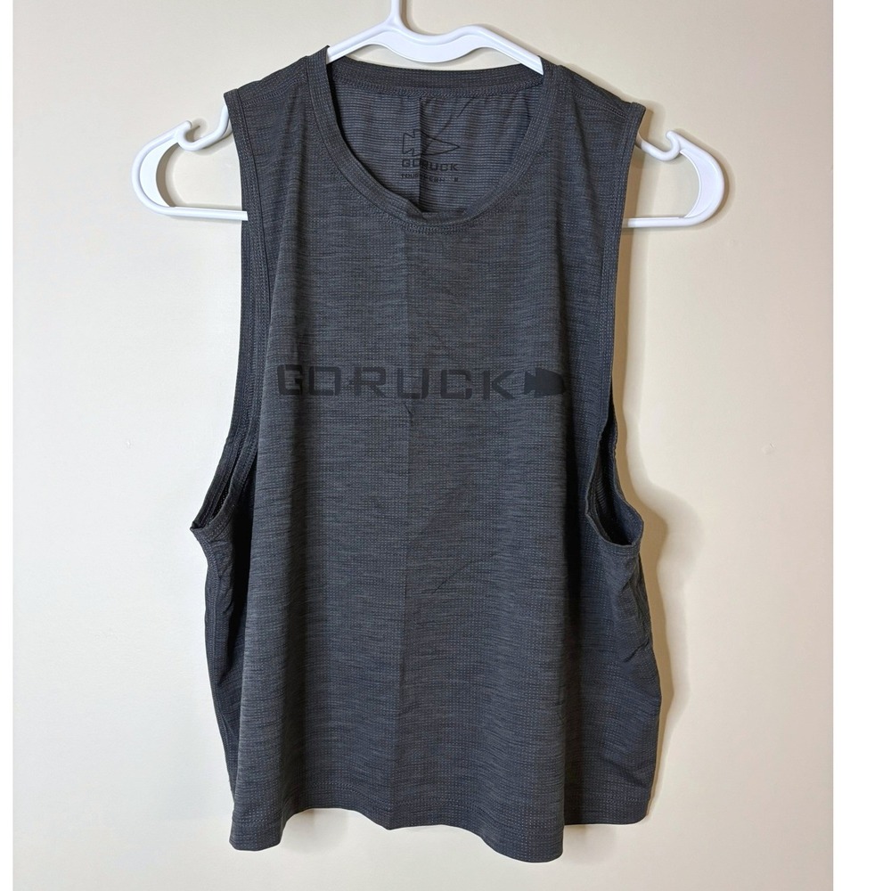 GORUCK Tough Mesh Muscle Tank Top Charcoal Gray Heather Womens Medium Active